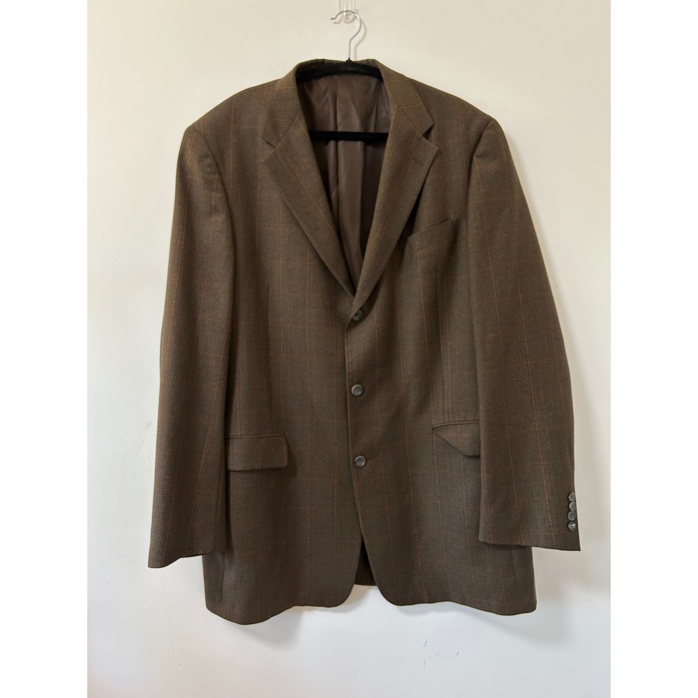 Ted Baker London Nordstrom Mens 46XL Brown Glen Plaid 3 Button‎ Blazer Jacket